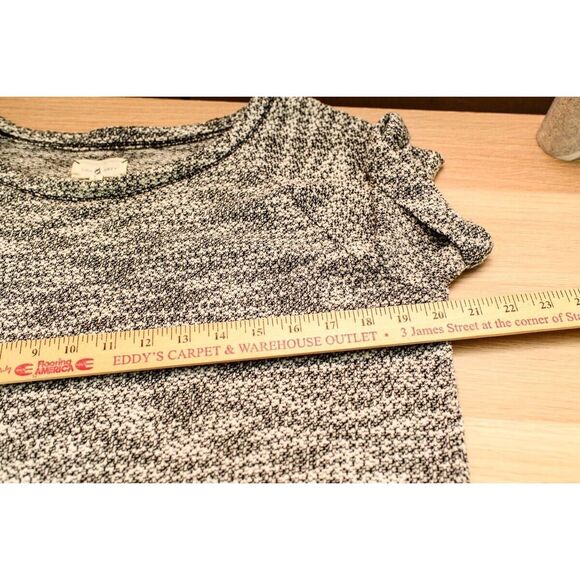 Lou & Grey Womens Knit Top L Black & White Short Sleeve sweater - Picture 4 of 8